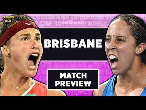 Sabalenka vs Keys  | WTA Brisbane 2026 QF | Tennis Talk Preview & Prediction