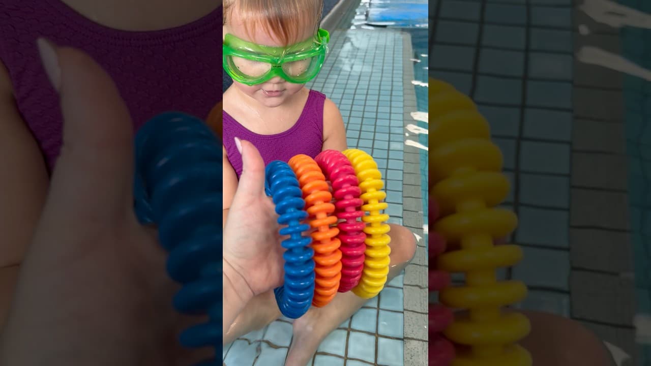 Toddler Swimming For Sinking Rings #babyswim #toddlerswimming #pool #pooltime #learntoswim #swimming