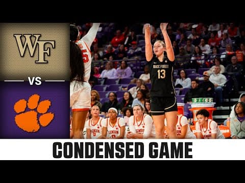 Wake Forest vs. Clemson Condensed Game | 2025-26 ACC Women's Basketball