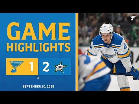 Preseason Game Highlights: Stars 2, Blues 1 (SO)