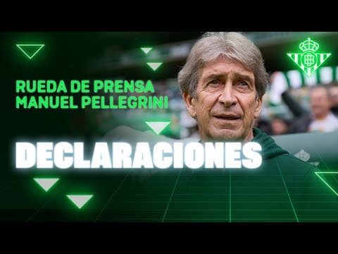 Rueda de prensa de Manuel Pellegrini tras el #RealBetisValencia 🗣🎙 | Real BETIS Balompié