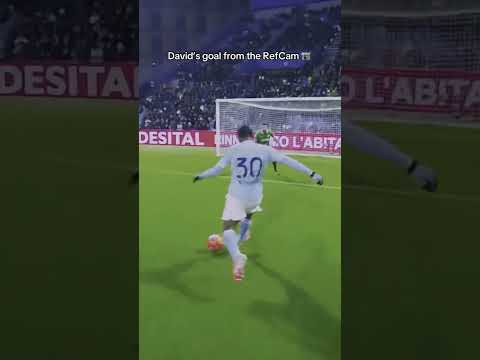 REF CAM POV: DAVID SCORES!! 🔥 #SassuoloJuve #SerieA #highlights #football #shorts