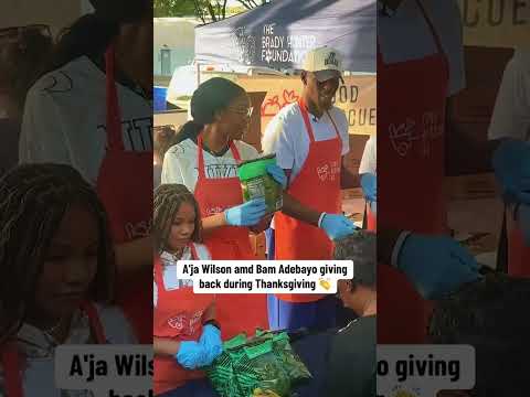 A'ja and Bam giving back during Thanksgiving 👏