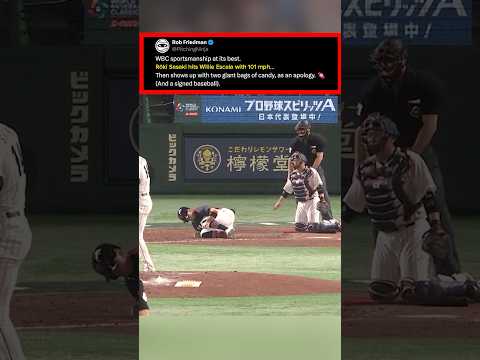 WBC sportsmanship at its best.Rōki Sasaki hits Willie Escala with 101 mph…then apologizes…
