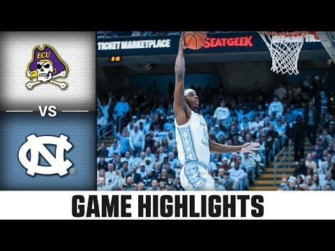 East Carolina vs. North Carolina Game Highlights | 2025-26 ACC Men's Basketball