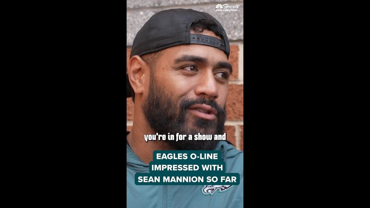 The Eagles O-line really likes the offense that Sean Mannion is installing this summer