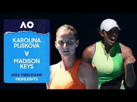 Karolina Pliskova v Madison Keys Highlights | Australian Open 2026 Third Round