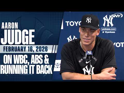 Aaron Judge talks Yankees running back same team as last year, prepping for WBC & using ABS system