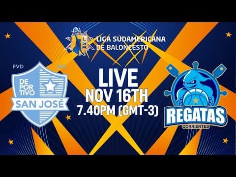 LIVE - San Jose v Regatas | Liga Sudamericana de Baloncesto FIBA 2025 | Quarter-Finals
