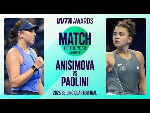 Amanda Anisimova vs. Jasmine Paolini | 2025 Beijing Quarterfinal | WTA Match Highlights