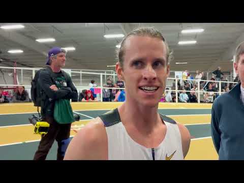 Cole Hocker after setting American mile record