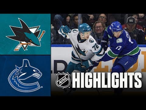 Sharks vs. Canucks | NHL Highlights | January 27, 2026