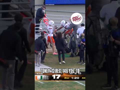 Malachi Toney. Must see TV. 📺 #miamihurricanes #collegefootball #accfootball #footballhighlights