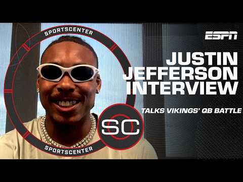 Justin Jefferson talks J.J. McCarthy-Kyler Murray QB battle & JJets Flight School ✈️ | SportsCenter