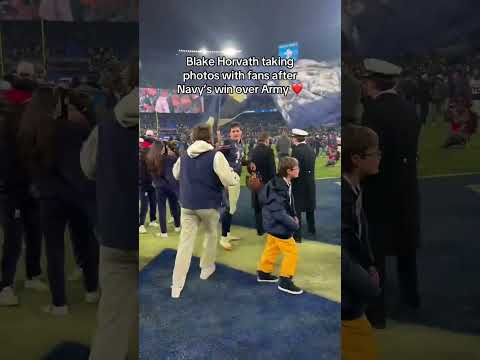 A celebration for Horvath and Navy Football 🔥 #navyfootball #blakehorvath #armynavy