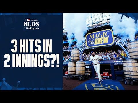 3 HITS, 2 INNINGS! Jackson Chourio makes Postseason HISTORY for the Brewers 👀