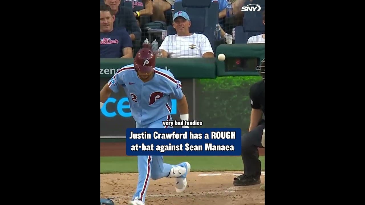 Phillies outfielder Justin Crawford had a very difficult time in this at-bat against Sean Manaea 😭