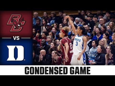 Boston College vs. Duke Condensed Game | 2025-26 ACC Women’s Basketball