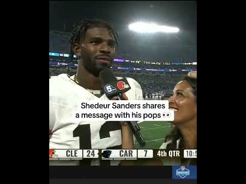 Shedeur with a message for his dad (📺 NFL Network)