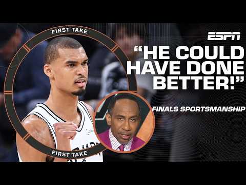 Stephen A. takes issue with Wemby not shaking hands after the Spurs' NBA Finals loss 👀  | First Take