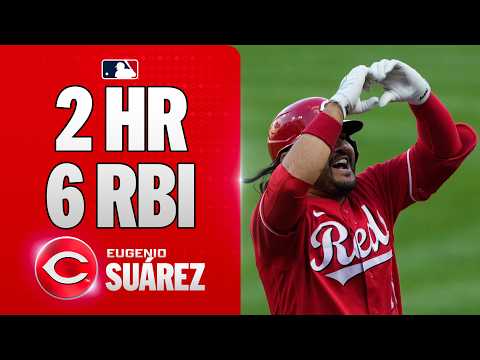 Eugenio Suárez drives in SIX runs in the first TWO innings for the Reds! 😳 (2 homers, grand slam! 🔥)