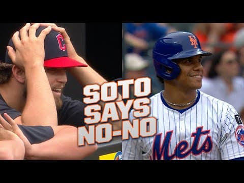 SOTO SAYS NO GO TO THE NO-NO! Gavin Williams' no-hitter is broken up in the 9th 😲