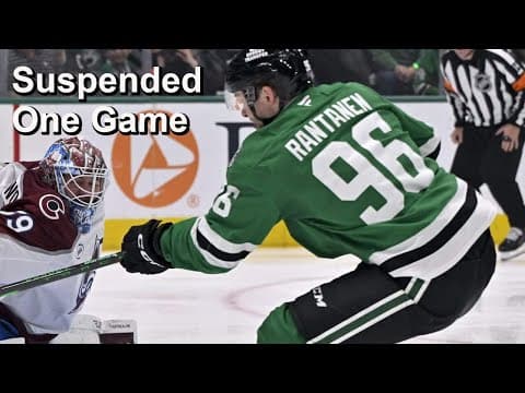 Rantanen Suspended, Habs Add Texier (As I Recorded This), Georgiev Waived, Injury News