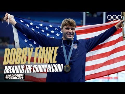 How Bobby Finke Broke the 1500 World Record at #Paris2024  🇺🇸