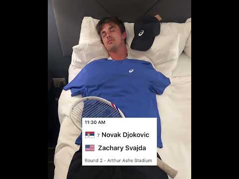 Zachary Svajda had jokes before facing Novak Djokovic at the US Open 😭 (via @zachsvajda/TT)