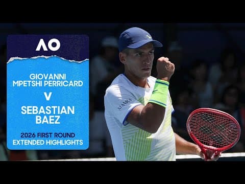 Giovanni Mpetshi Perricard v Sebastian Baez Extended Highlights | Australian Open 2026 First Round