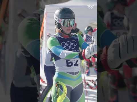 In race focus mode before their skis have even touched the snow. ❄️ #AlpineSkiing #MilanoCortina2026