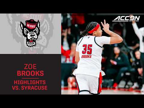 NC State's Zoe Brooks Highlights vs. Syracuse