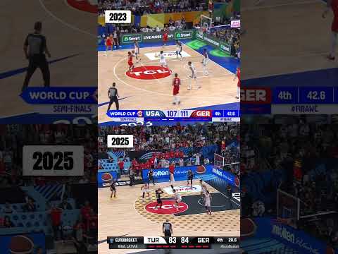 Déjà vu 😳 Schröder brings back his 2023 finishing move vs Türkiye 🔄🔥 #EuroBasket