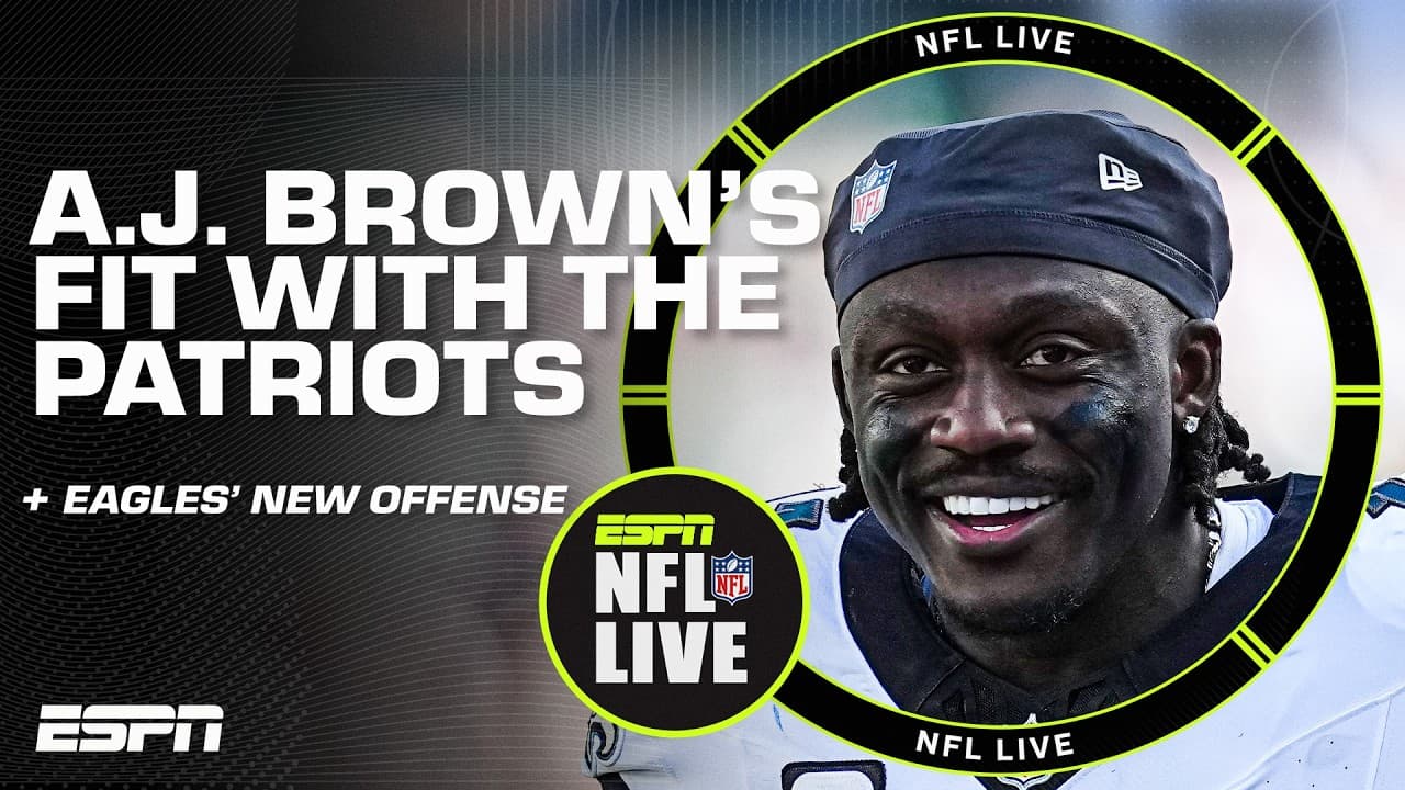 ‘It’s a hand and glove fit’ 🔥 Mina Kimes on A.J. Brown’s fit with Drake Maye and the Pats | NFL Live