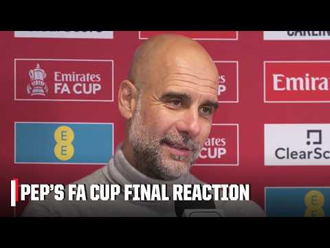 Pep Guardiola reacts to Manchester City's FA Cup final victory over Chelsea 🏆 | ESPN FC