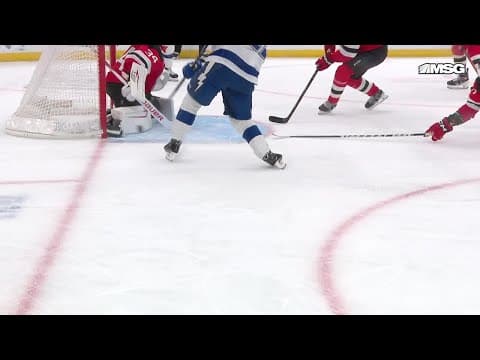 Oliver Bjorkstrand scores a powerplay goal against the New Jersey Devils