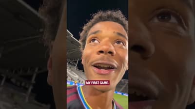 15-YEAR-OLD NATHAN TCHOUMBA REACTS TO HIS FIRST TEAM DEBUT