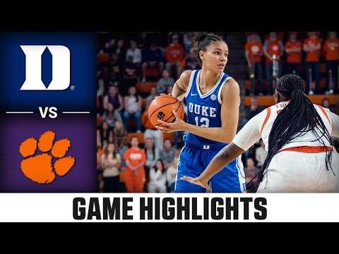 Duke vs. Clemson Highlights | 2025-26 ACC Women's Basketball