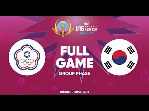 LIVE - Chinese Taipei v Korea | FIBA U16 Women's Asia Cup 2025 - Division A