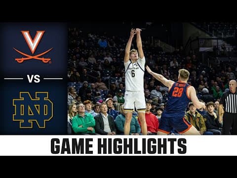 Virginia vs. Notre Dame Game Highlights | 2025-26 ACC Men's Basketball