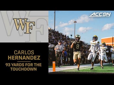 Second Huge TD for Wake Forest WR Carlos Hernandez