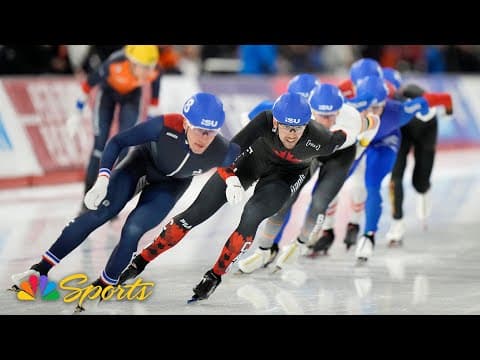 Andrea Giovannini wins men's mass start gold in Calgary; Jordan Stolz secures bronze | NBC Sports