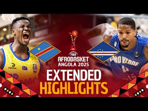 Congo DR 🇨🇩 vs Cape Verde 🇨🇻 | Extended Highlights | #AfroBasket 2025