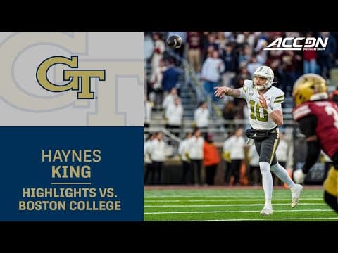 Georgia Tech QB Haynes King Highlights vs. Boston College