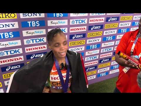 Beatrice Chebet after winning 2025 World 5000m gold