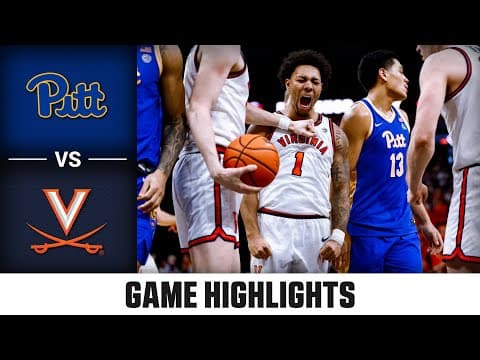Pitt vs. Virginia Game Highlights | 2025-26 ACC Men's Basketball
