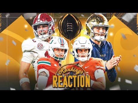 🚨CFP REACTION🚨: How far do Alabama and Texas fall, and who ranks higher—Notre Dame or Miami?