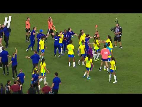 USA vs Brazil ENDS in CHAOS! Brazil GO OFF on Ref After Whistle 🚨😳