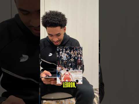 Dylan Harper reacts to a star-studded photo from the 2020 All-Star Game w/ him in the background! 🤩
