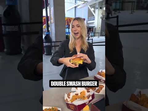 Katie Feeney blind ranks food at the Commanders MNF game 🌭